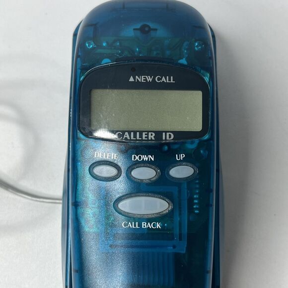 Vintage Lenoxx Sound Blue Semi Transparent Caller ID Telephone Landline WORKS - Picture 3 of 7